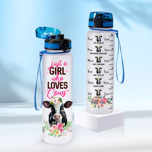 Just A Girl Who Loves Cows Water Tracker Bottle