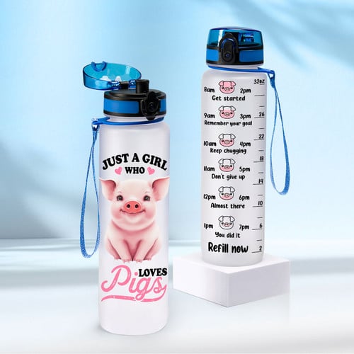 Just A Girl Who Loves Pigs Water Tracker Bottle