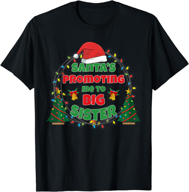 Funny Christmas Pregnancy Announcement Shirt Big Sister Gift