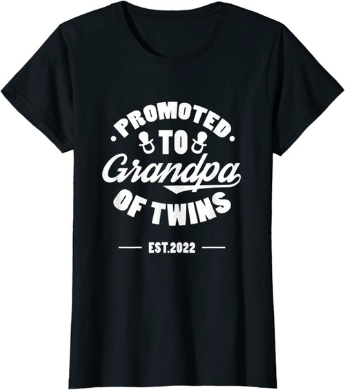 Promoted To Grandpa of Twins Grandfather Pregnancy T Shirt Long Sleeve Sweatshirt Hoodie t-shirt