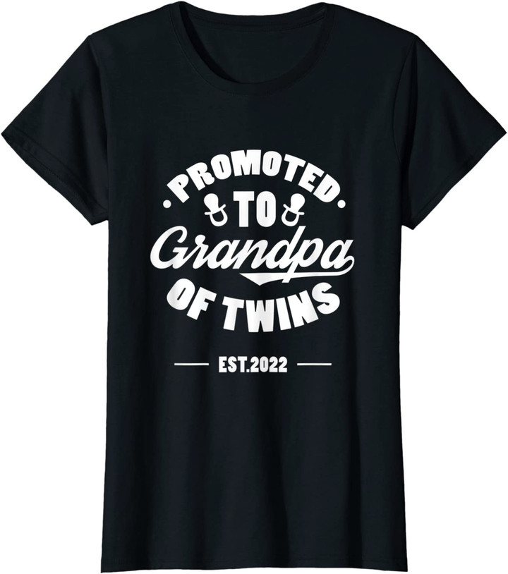 Promoted To Grandpa of Twins Grandfather Pregnancy T Shirt Long Sleeve Sweatshirt Hoodie