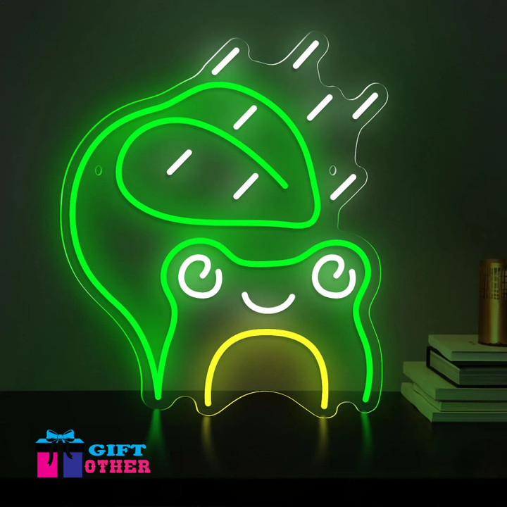 Cute Raining Frog LED Neon Light Sign A