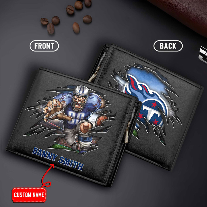 NFL31-Tennessee Titans Men's Leather Wallet Custom Name