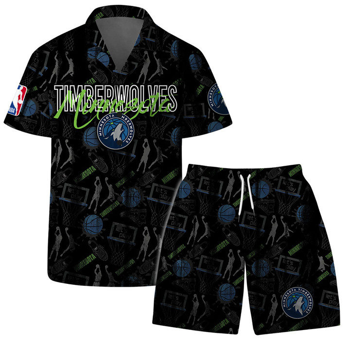 Minnesota Timberwolves - NBA Logo Basketball Street Style Design Hawaiian Set