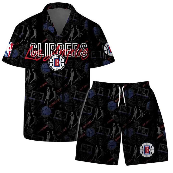 Los Angeles Clippers - NBA Logo Basketball Street Style Design Hawaiian Set