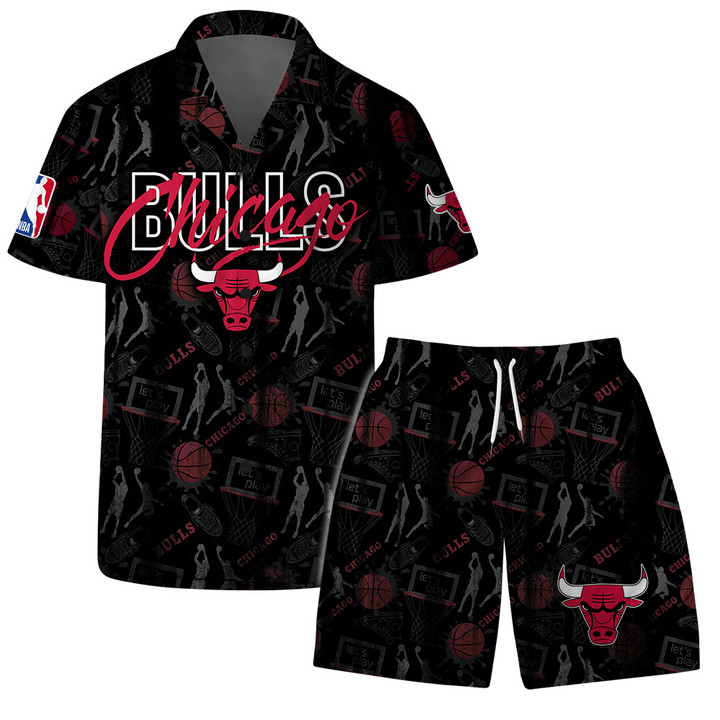 Chicago Bulls - NBA Logo Basketball Street Style Design Hawaiian Set