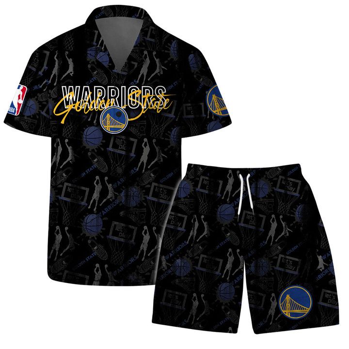 Golden State Warriors - NBA Logo Basketball Street Style Design Hawaiian Set