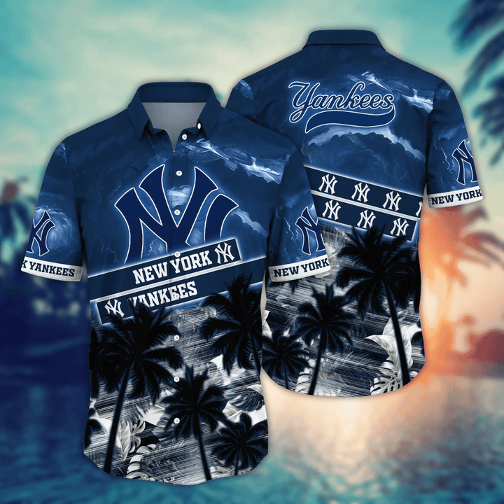 New York Yankees MLB Tropical V4 Hawaiian Shirt Baseball Pattern