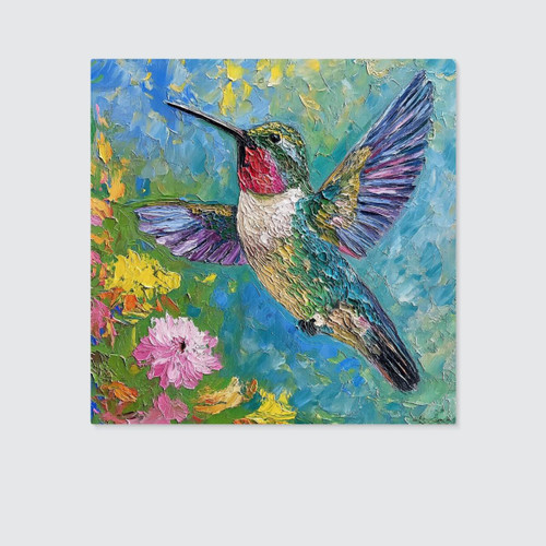 Hummingbird Square Canvas: A Delight for Hummingbird Lovers