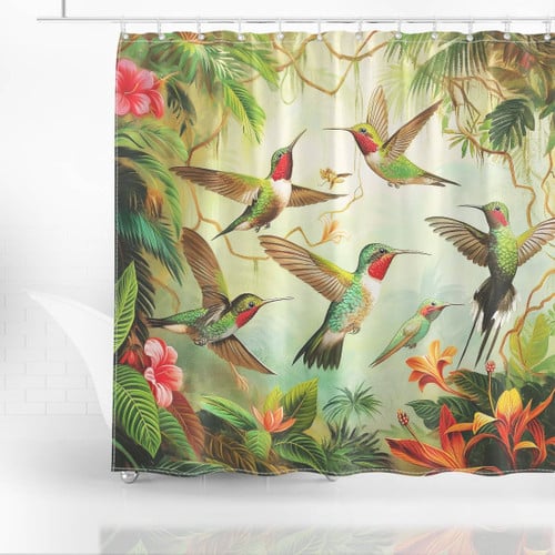 Hummingbird Haven Shower Curtain for Your Bathroom Retreat: Dive into Tranquility