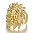Native  Gold Color Indian Chief Rings for Men Women