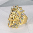 Native  Gold Color Indian Chief Rings for Men Women
