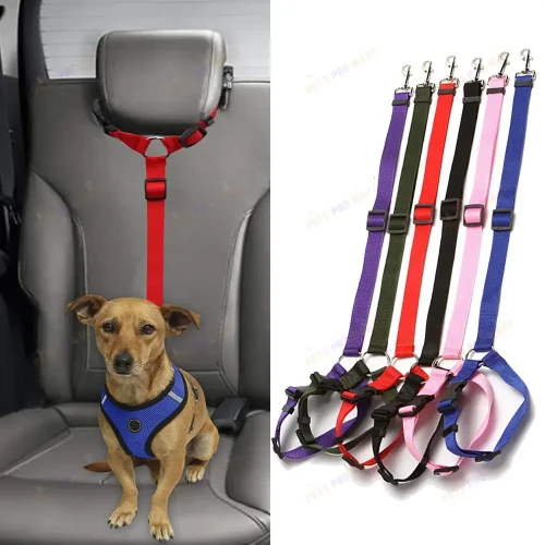 Solid Two-in-one Pet Car Seat Belt Lead Leash BackSeat Safety Belt Adjustable Harness for Kitten Dogs Collar Pet Accessories