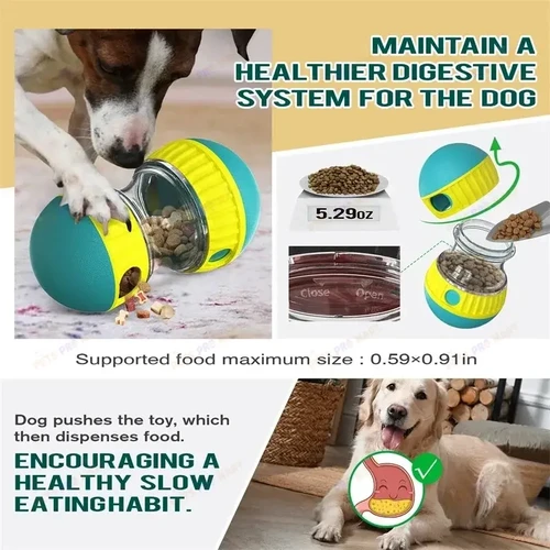 Dog Toy Tumbler Leaky Food Ball Elliptical Track Rolling Ball Slowly Feeding Protects Stomach Increase Intelligence Pet Supplies