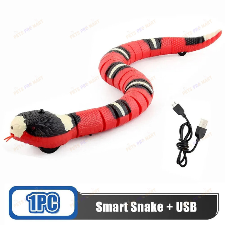 Smart Sensing Cat Toys Interactive Automatic Eletronic Snake Cat Teaser Indoor Play Kitten Toy USB Rechargeable for Cats Kitten