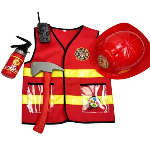 Kids Firefighter Cosplay Little Fireman Firemen Costume For Boy Child