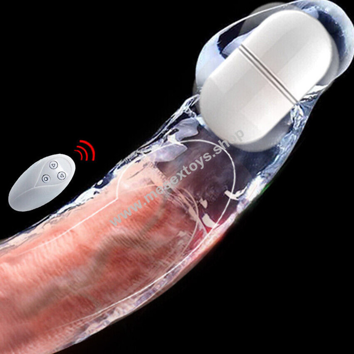 LIVE4COOL Penis Extender Sleeve Cock Sleeve with Vibrators. Penis Enlarger Reusable Double Vibrating Penis Sleeve Cock Ring with 10 Vibration Modes Remote Control Adult Couple Sex Toys for Men