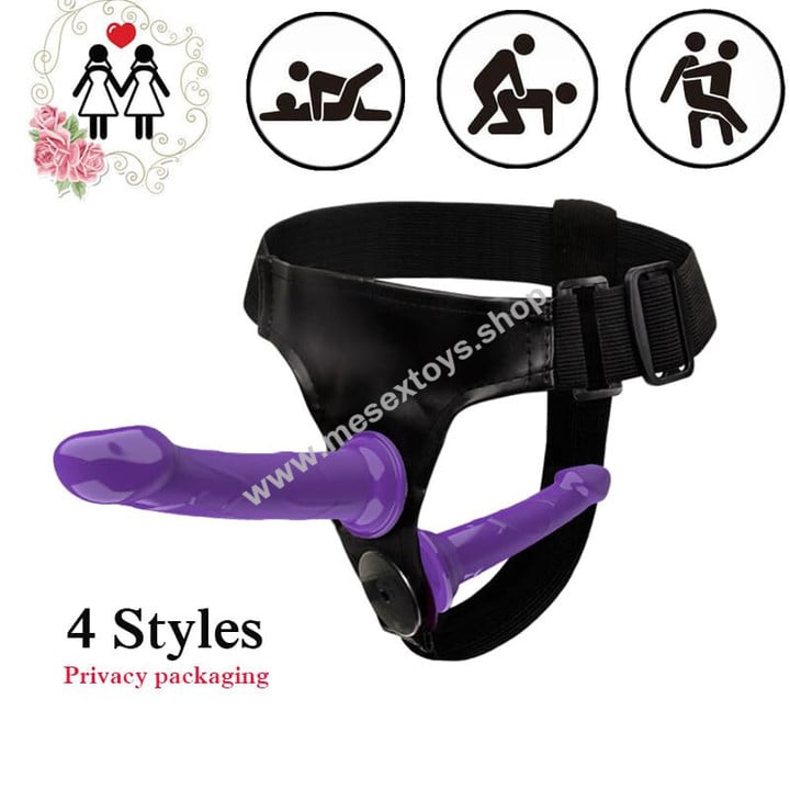 Strap On Dildo Wearable Kit - Sex Harness with 2 Removeable Dildo Realistic for Female Masturbation SM Adult Sex Toys for Women Couples Lesbian(Double Dildo Purple)…