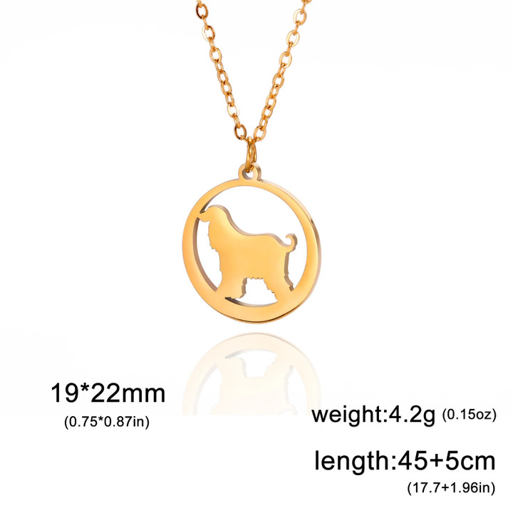 Afghan Hound Pendant Necklace Stainless Steel