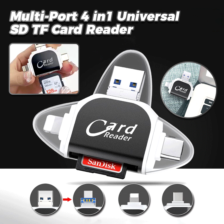 Trending Multi-Port 4 in1 Universal SD TF Card Reader