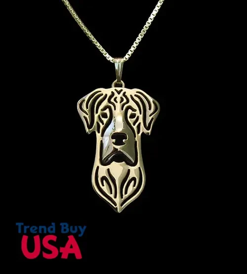 Best Great dane necklace dog pendant jewelry golden colors plated for mom wife