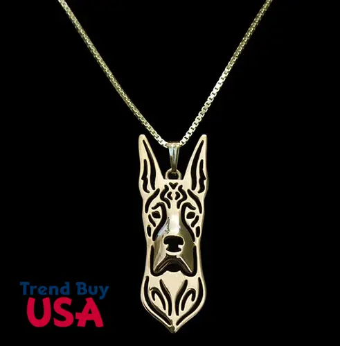 Great Dane necklace bulldog pendant jewelry golden colors for mom wife