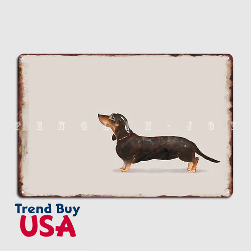 Watercolor Dachshund Metal Poster