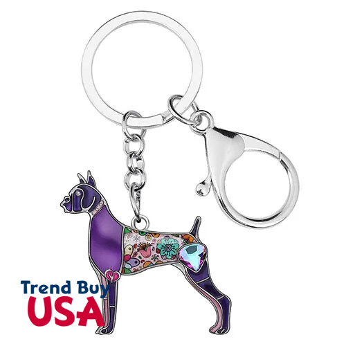 Boxer Dogs Key Chain Ring Jewelry For Mom Girl Gifts