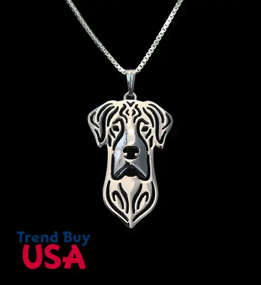 Best Great dane necklace dog pendant jewelry golden colors plated for mom wife
