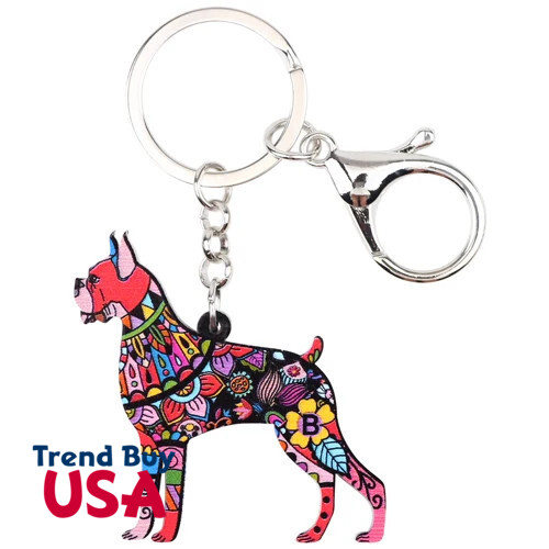Boxer Dog Key Chain Key Ring Bag Hot Trendy Jewelry For Mom Wife