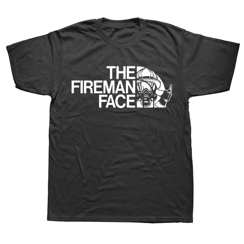 Funny The Firefighter Face T Shirts Graphic Cotton Streetwear Short Sleeve Fireman Gifts Summer Style T-shirt Mens Clothing