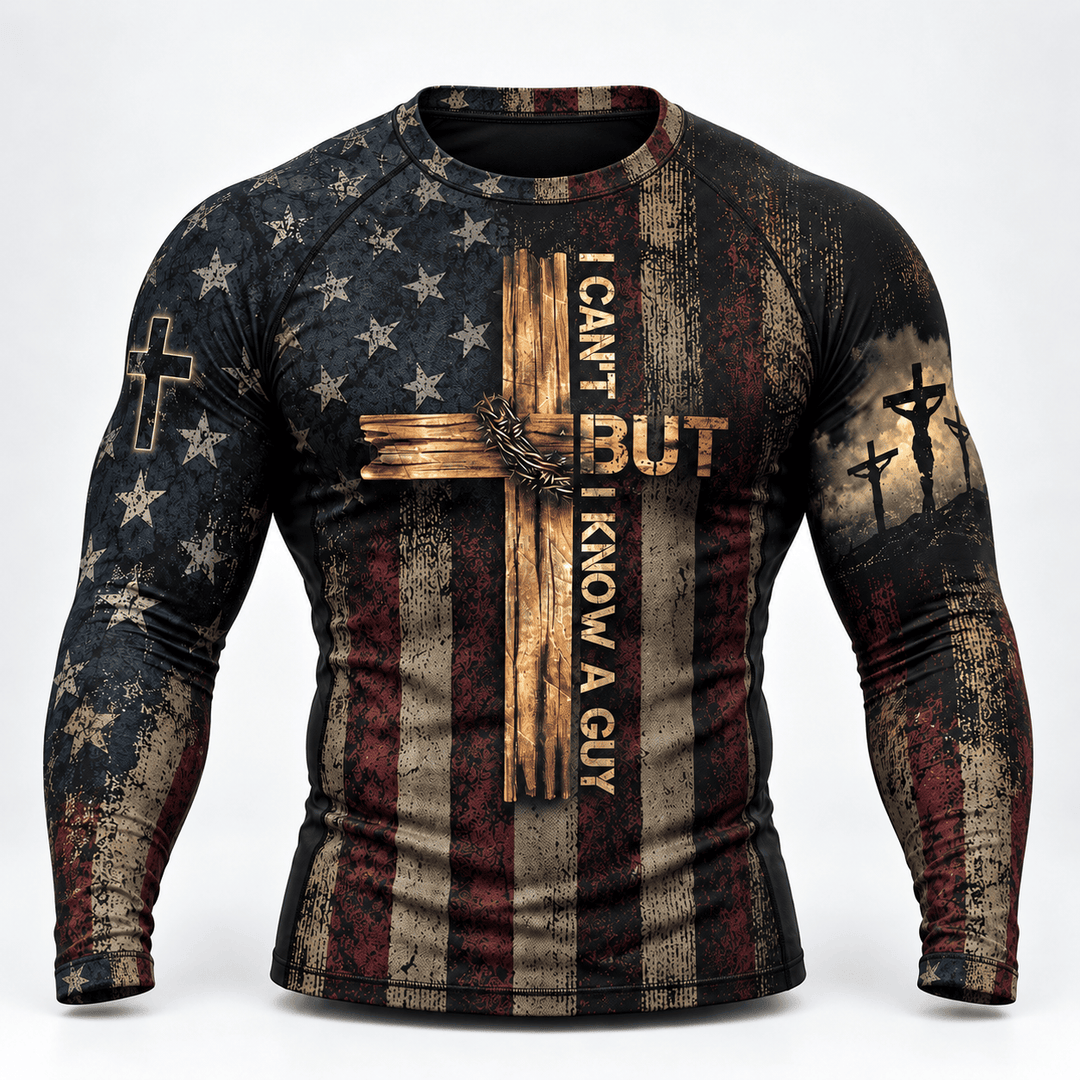 Jesus Faith Christian American Flag Jiu Jitsu BJJ MMA Rash Guard For M ...