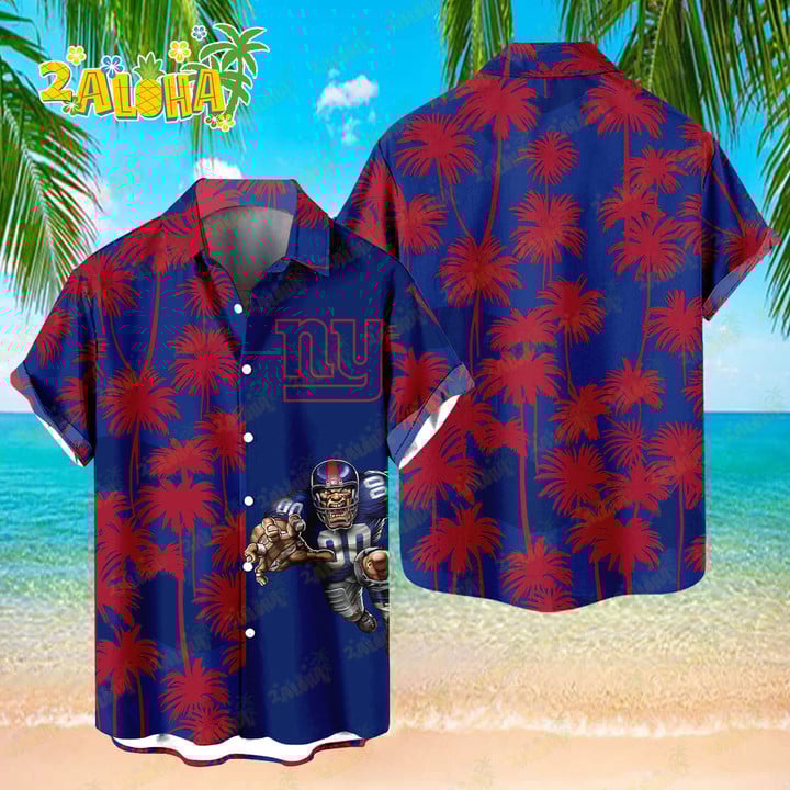 New York Giants Tropic Coconut Tree Hawaiian Shirt NFL S2