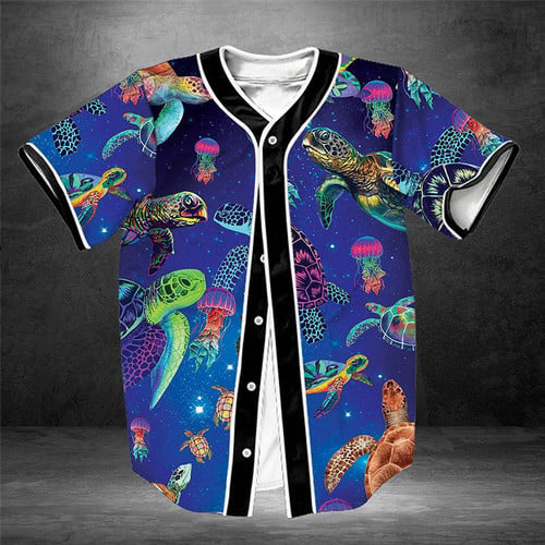 Sea Turtle Glowing Baseball Tee Jersey Shirts 3D QT303177Td
