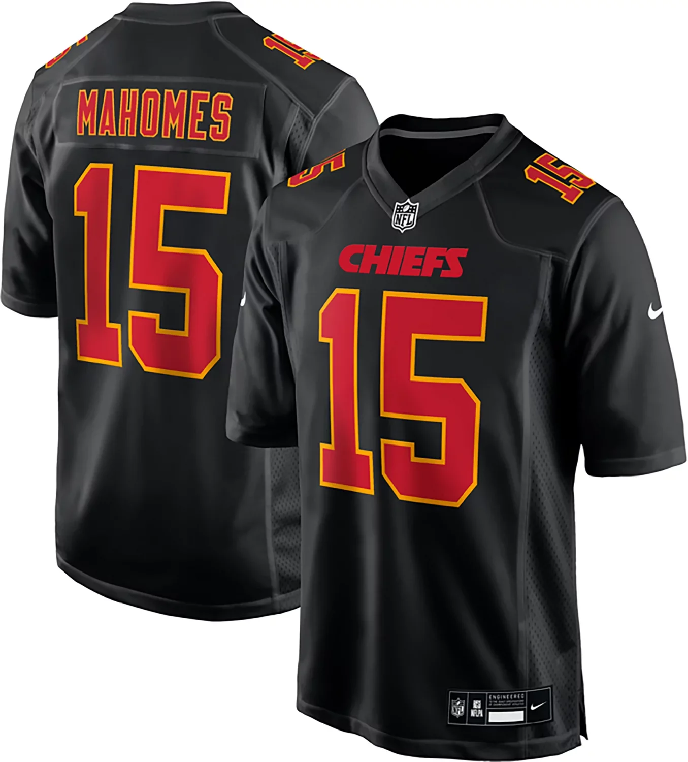 Men's NFL Kansas City Chiefs Carbon Fashion Full Stitched Black Jersey