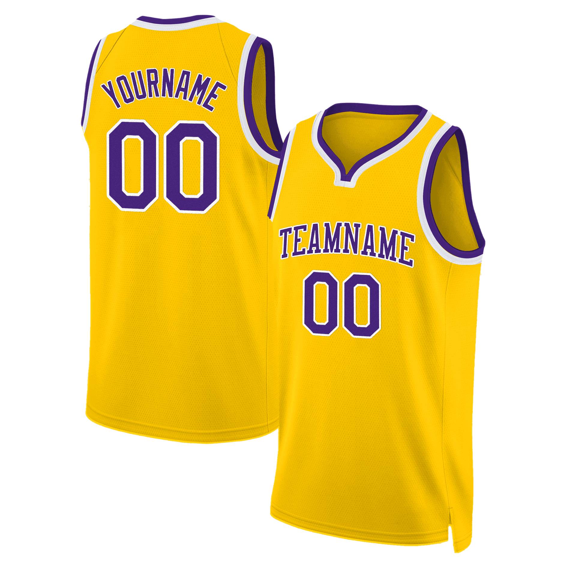 Gold Purple - White Throwback Custom Basketball Jersey