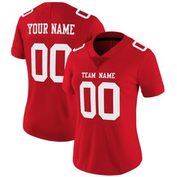 Red White Mesh Custom Football Jersey