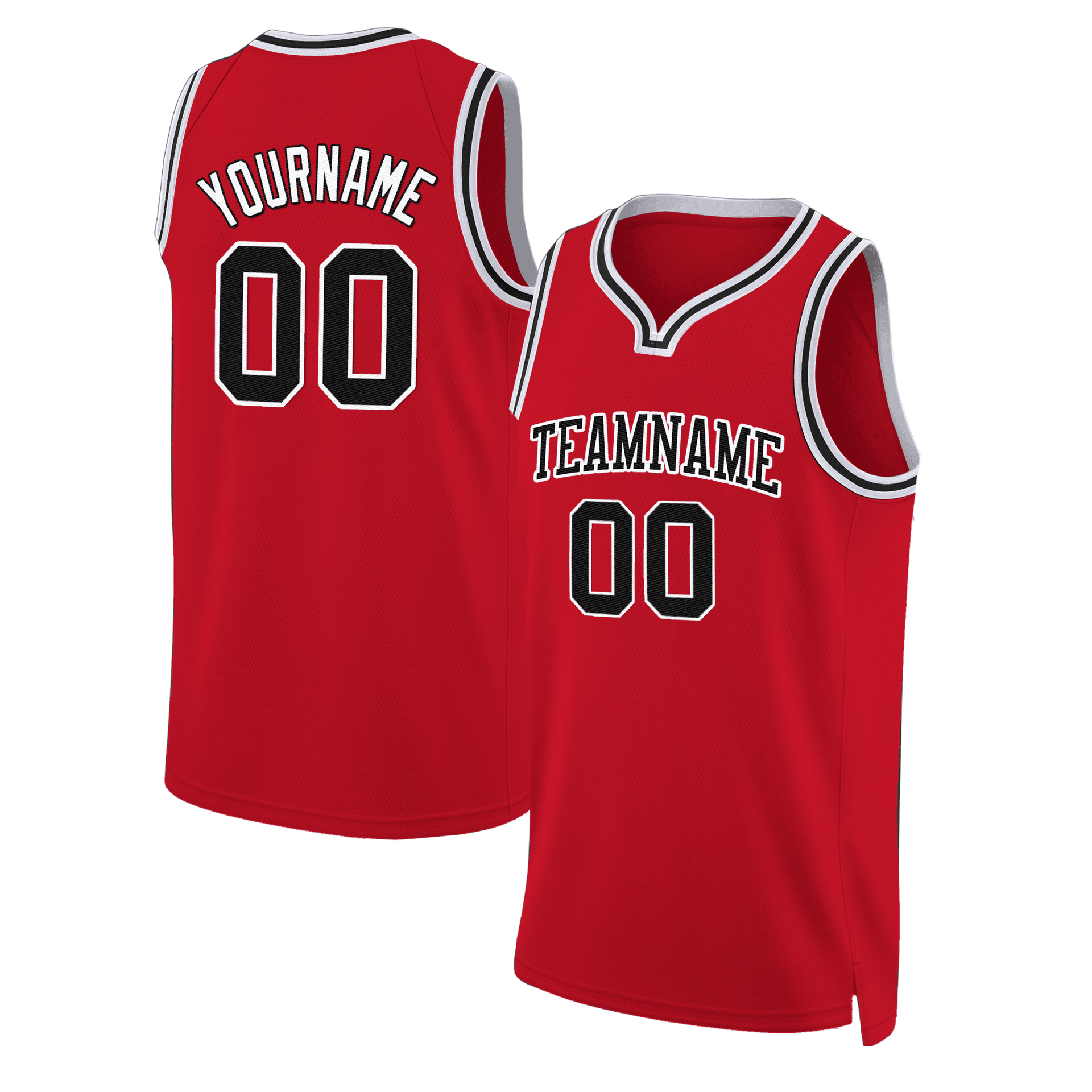 Red Black - White Throwback Custom Basketball Jersey