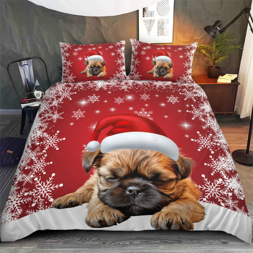 Premium Brussels griffon Christmas Bedding Set