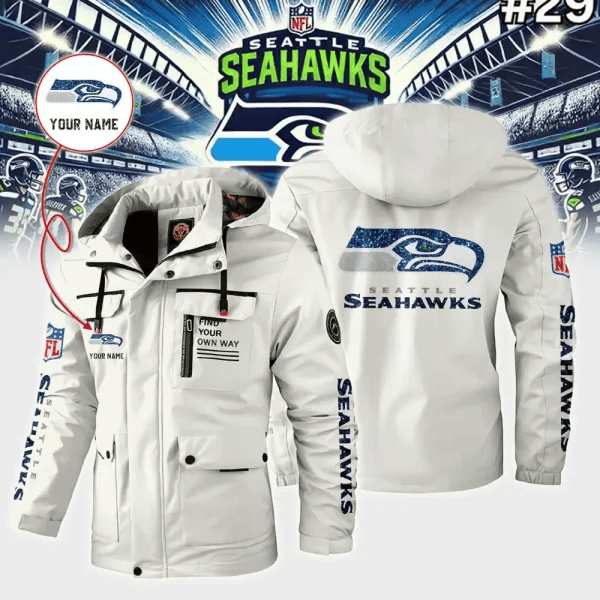 Seattle Seahawks Personalized Winter Windbreaker Jacket ANZWWJ029