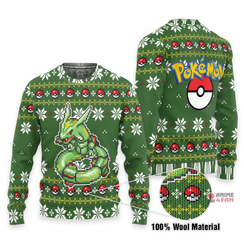 3D Anime Pokemon Rayquaza Custom Fandom Ugly Christmas Sweater VA308093