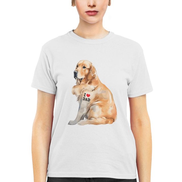 I Love Dad Golden Retriever T-Shirt