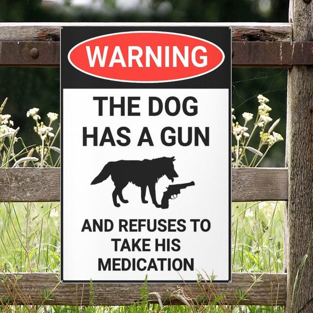 German Shepherd Warning Metal Tin Sign