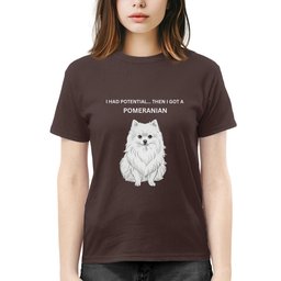 Back of white funny "I Had Potential Until I Got A Dog" graphic tee Wigglelove
