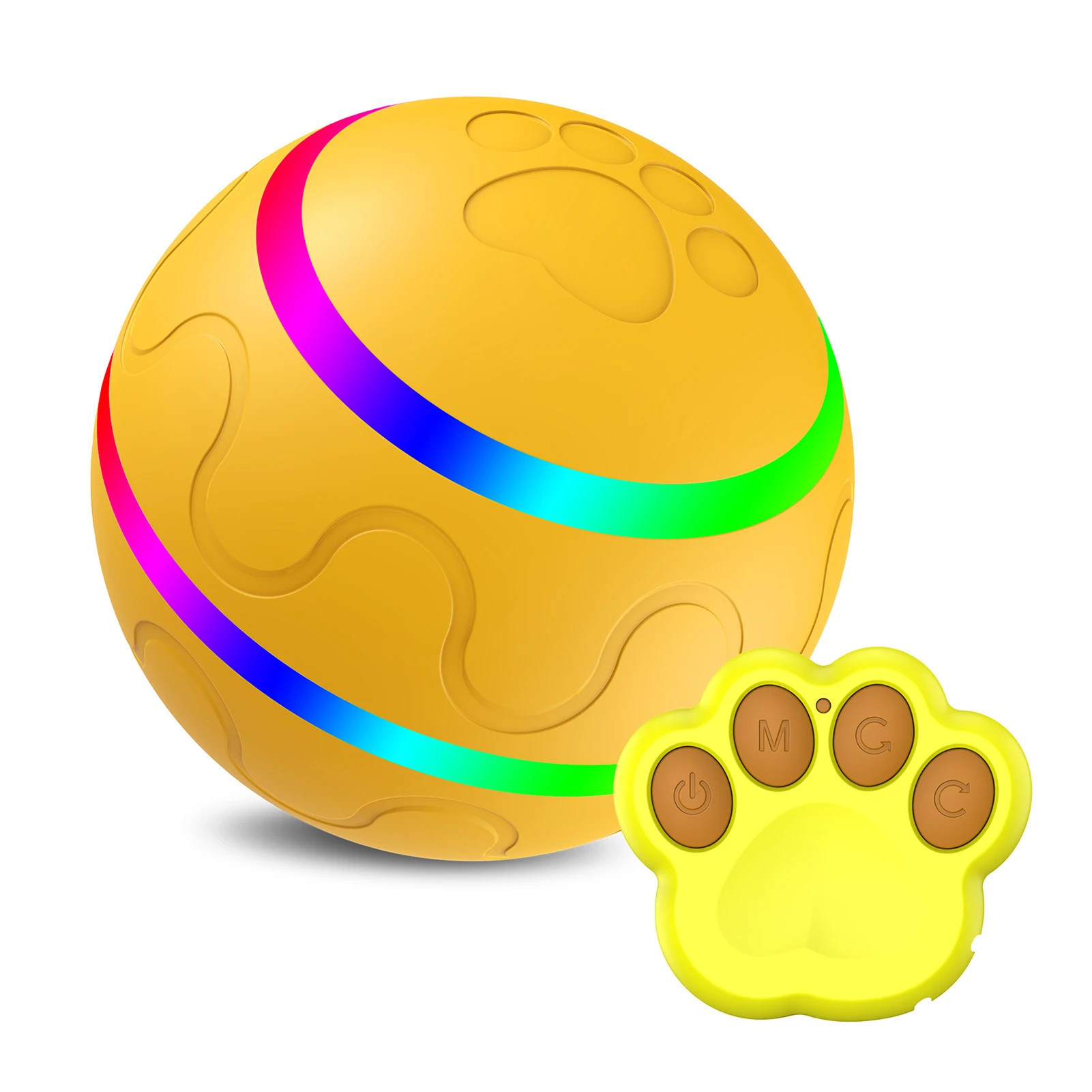 "Glowing pet ball toy in Crazy Mode for active play"