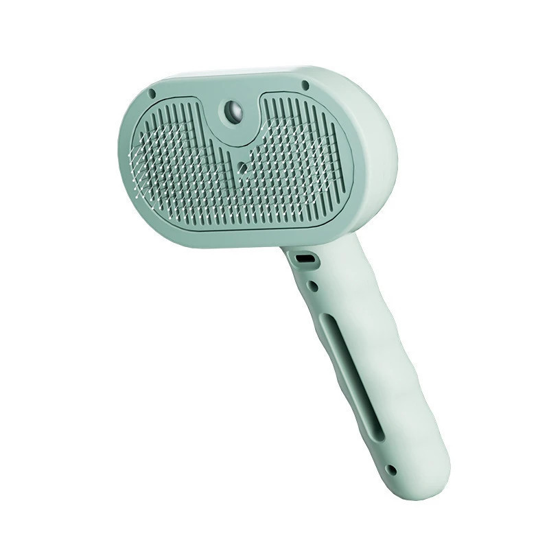 Pet grooming mist brush blue — USB rechargeable 2-in-1 dog and cat brush