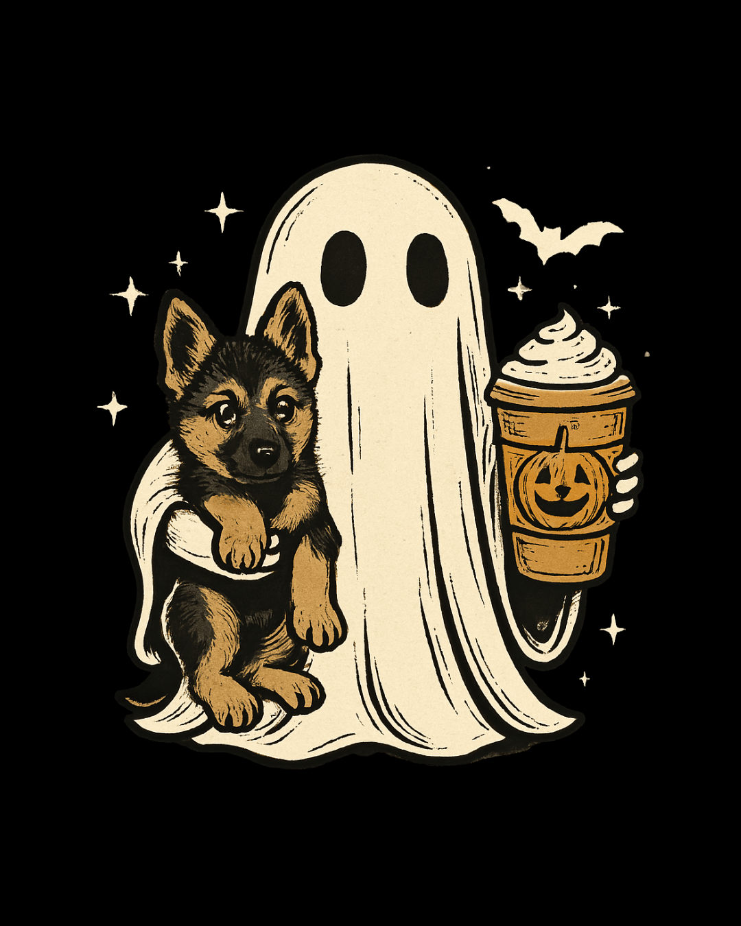 German Ghost German Shepherd Ghost Halloween T-shirt \ Sweatshirt, Spooky Season T ...