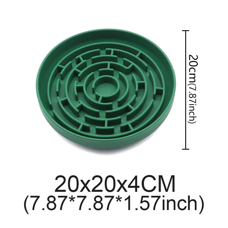 Slow feeder dog bowl green maze design – anti-choke bowl for all breeds