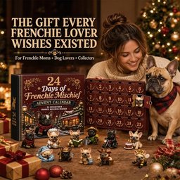 Mini French Bulldog figurines in artist astronaut cowboy and chef costumes from the advent calendar