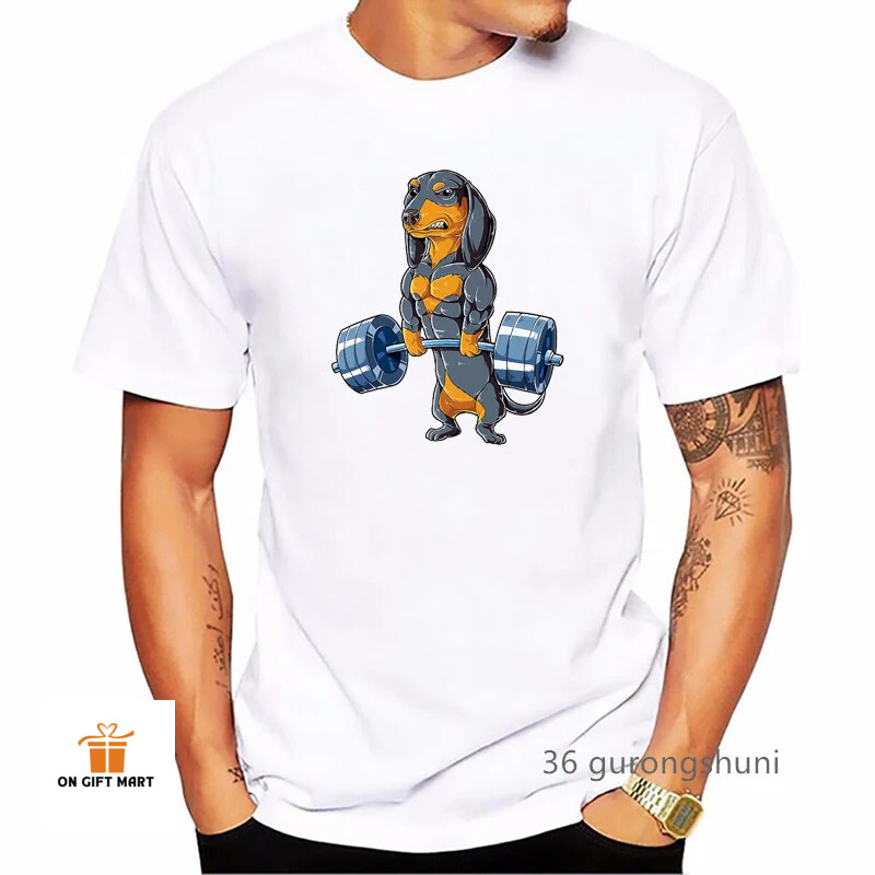 Funny White Boxer Animal Print Tshirt Men'S Clothing